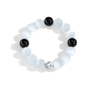 White Silver Logo Dice Konvergence Bracelet (Women's 17CM)