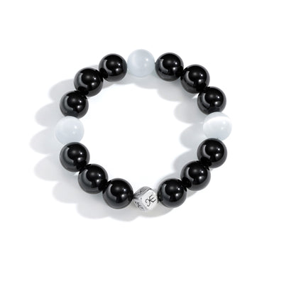Black Silver Logo Dice Konvergence Bracelet (Women's 17CM)