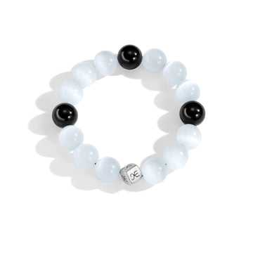 White Silver Logo Dice Konvergence Bracelet (Women's 17CM)