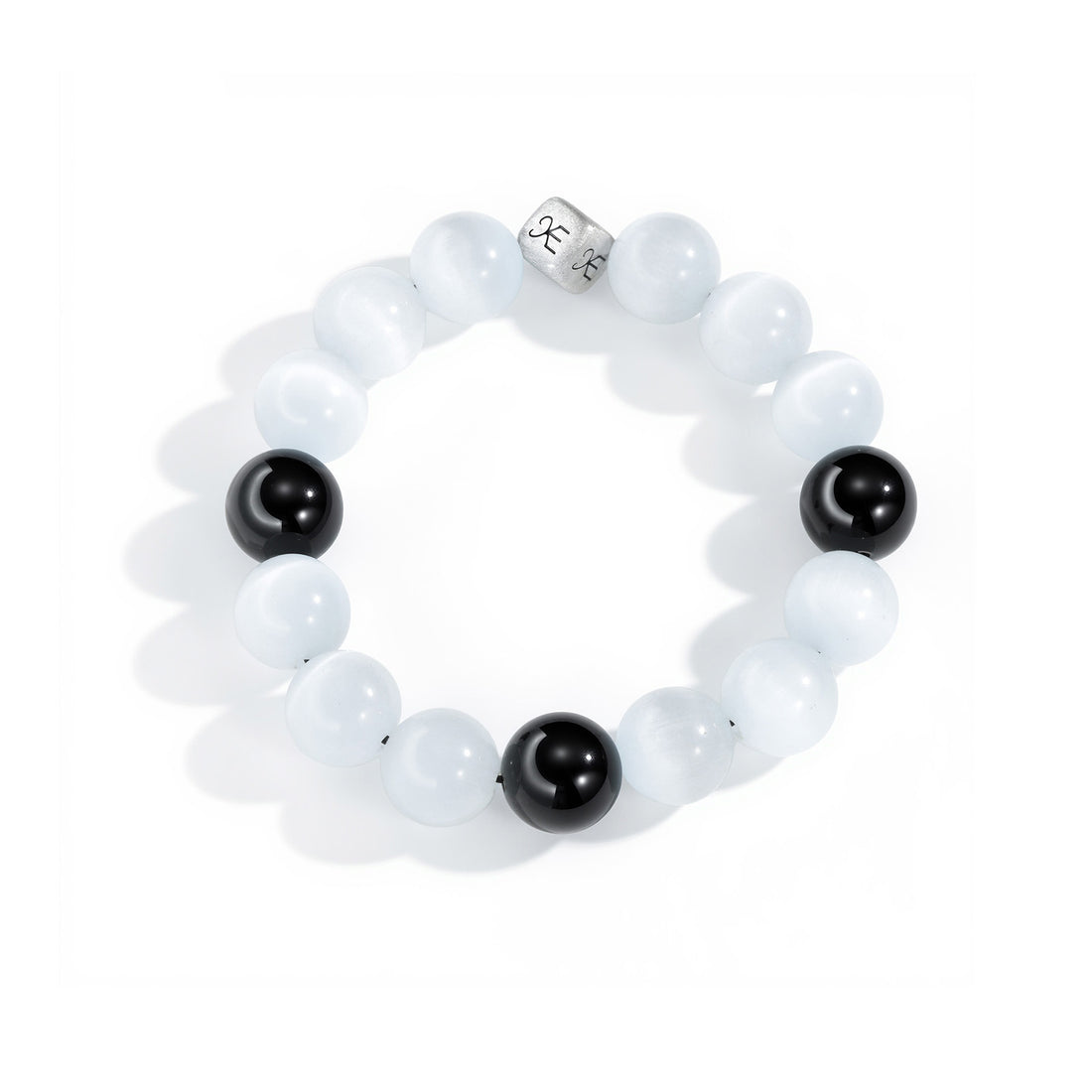 White Silver Logo Dice Konvergence Bracelet (Women's 17CM)