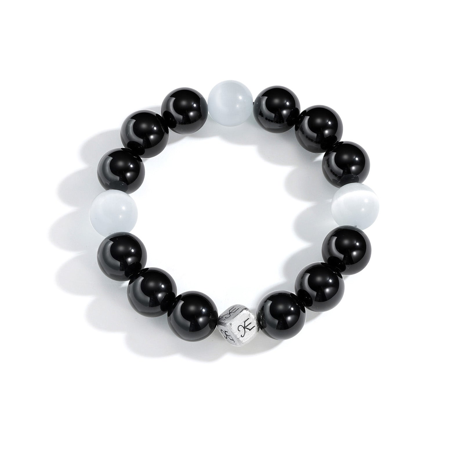 Black Silver Logo Dice Konvergence Bracelet (Women's 17CM)