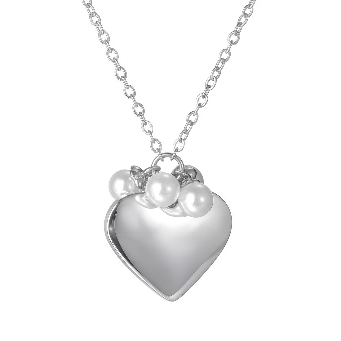 Black Heart Silver Heart Element Necklace (Women's)