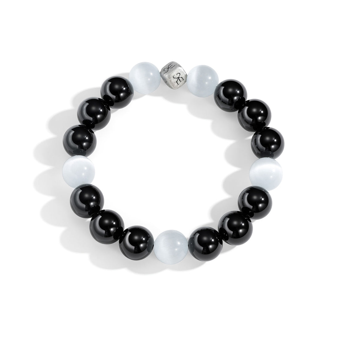 Black Silver Logo Dice Konvergence Bracelet (Men's 20CM)
