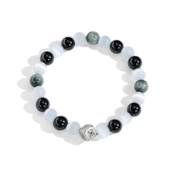 Trio Silver Logo Dice Konvergence Bracelet (Unisex 17CM)